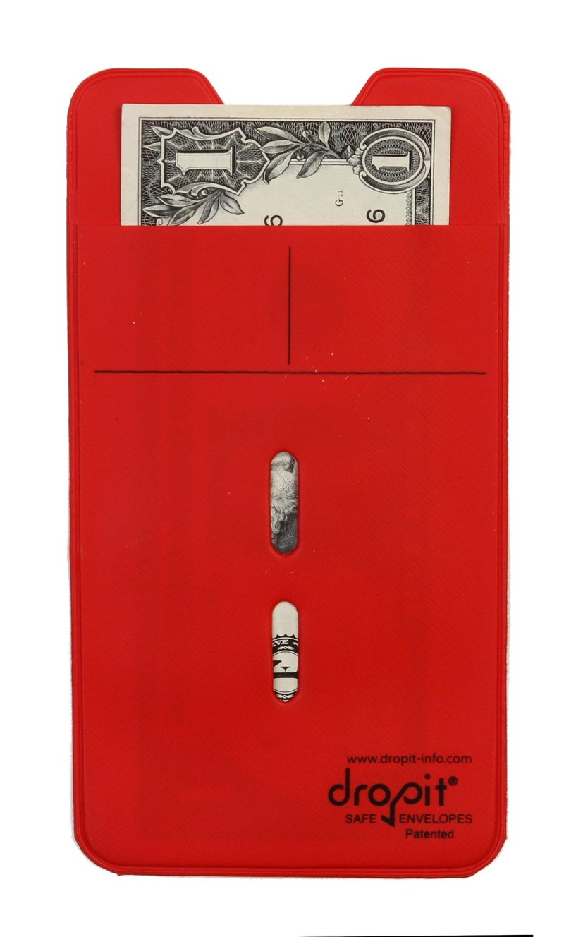UBICON 10 Red Reuseable Dropit Safe Envelope for Depositing of Currency and Money, Size 10, Red - Image 1